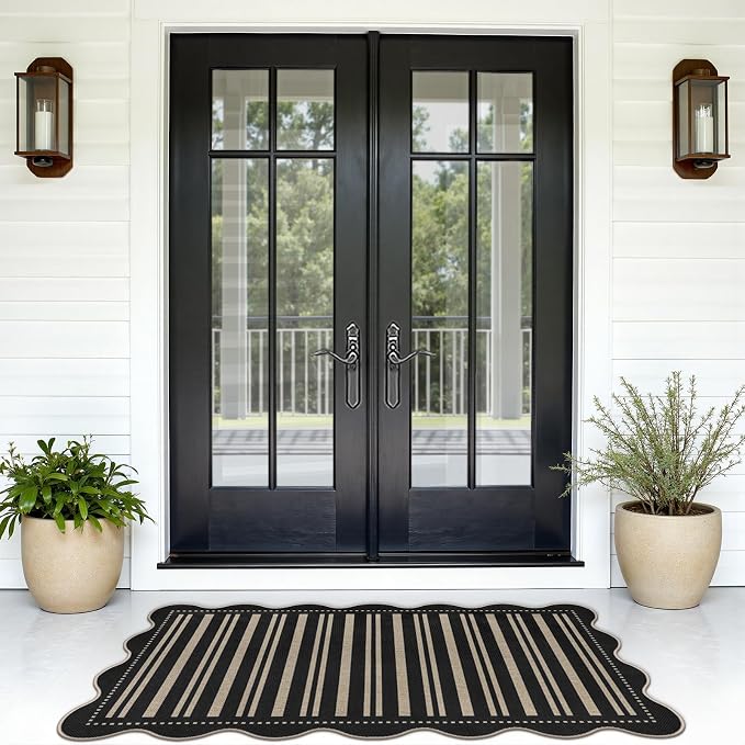 Striped Easy Jute Outdoor Patio Rug, 3x5 Washable Rugs - Image 7