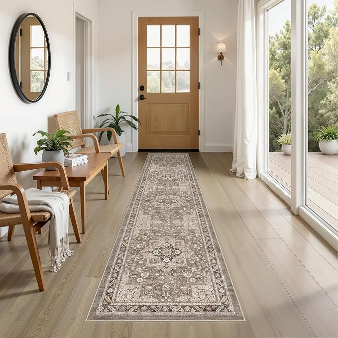 Vintage Hallway Runner Rug 2x8: Large Soft Washable Entryway by COTILED