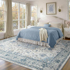 RELEANY Area Rugs 8'x10' Washable Non-Slip, Floral Vintage Distress Medallion - Image 3