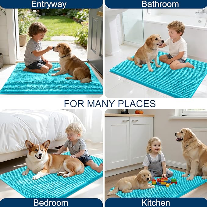 OLANLY Dog Door Mat for Muddy Paws 36x24, Ultra Absorbent Chenille Mud Doormat - Image 8