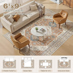 6x9 Washable Area Rug, Large Rugs - Image 8