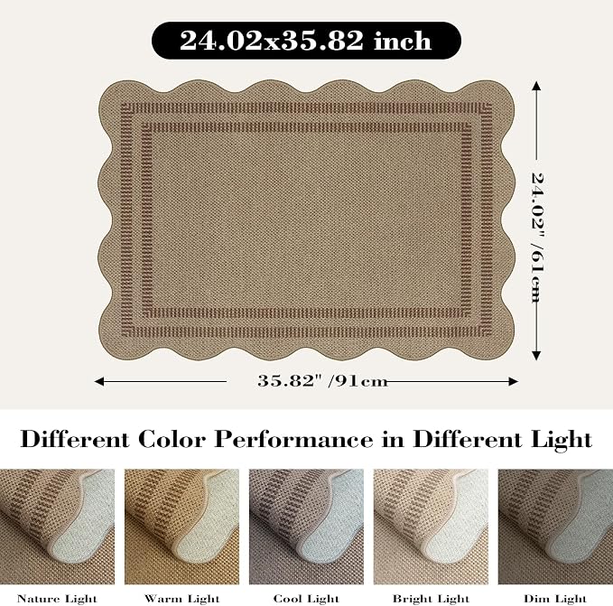 Easy Jute Outdoor Mats for Front Door, 2x3 Small Washable Kitchen Rugs - Image 2