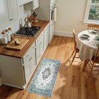 RELEANY Area Rugs Small 2'x4' Washable Non-Slip, Floral Vintage Distress - Image 2