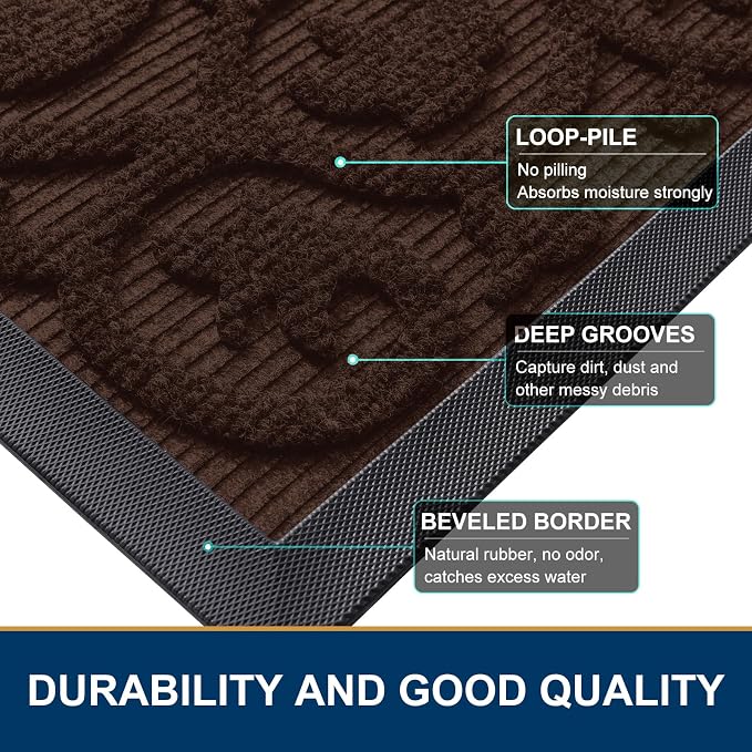 Smiry Welcome Door Mat Outside Entrance, Heavy Duty Trap Dirt and Moisture Easy - Image 4