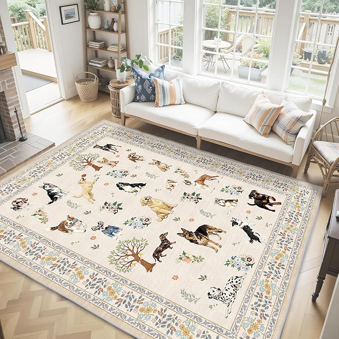 Washable 6x9 Dog Area Rugs, Soft Bedroom Rug - Image 2