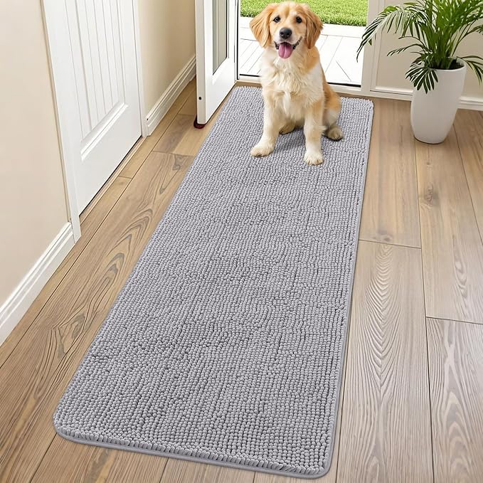 Smiry Dog Door Mat for Muddy Paws 70x24, Absorbent Dirt Trapper, Non-Slip by Smiry