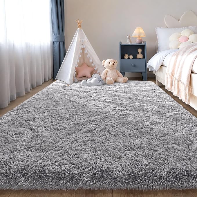 Zentavio Area Rugs for Living Room Grey Rugs for Bedroom 4x6 Carpet Fluffy - Image 6