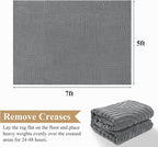 Pauwer 5x7 Washable Area Rugs for Living Room Modern Grey Solid Color Soft - Image 2