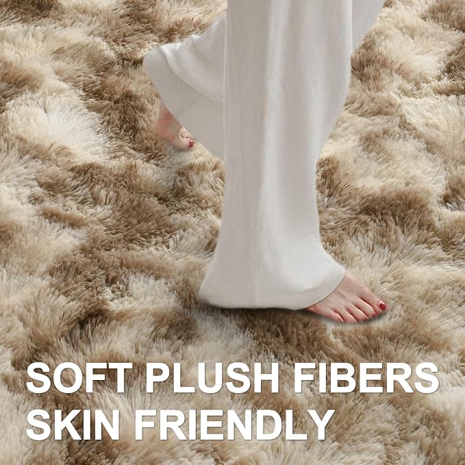 8x10 Ft Extra Large Shag Rugs for Living Room, Tie Dyed Ultra Soft Fluffy Furry - Image 4