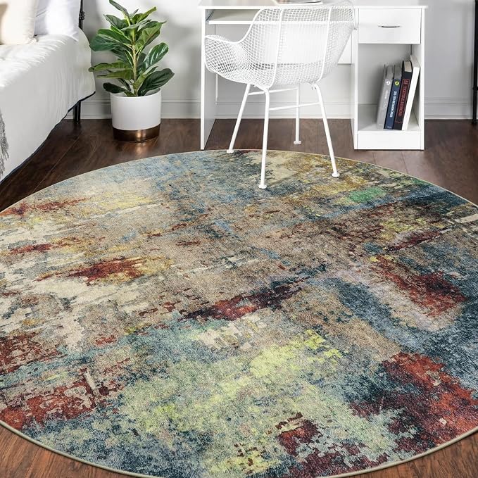 Lahome Modern Abstract Round Rug 6ft - Image 3