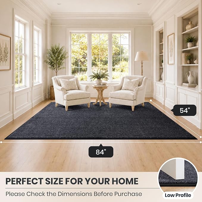 PURRUGS Easy Care Area Rug 4.5ft x 7ft, Non-Slip Washable Entryway Rug - Image 8