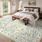 Wonnitar Large Rugs for Living Room, Soft Washable Floral 9x12 Area Rug for - Image 3