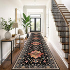 RELEANY Area Rugs Runner 3'x20' Washable Non-Slip, Floral Vintage Distress - Image 2