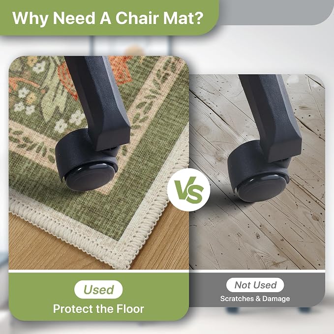 48"x60" Office Chair Mat for Hardwood Tile Floor, Under Desk Carpet Protector - Image 5