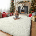 Amdrebio Ivory Rugs for Living Room Bedroom, 6x9 Soft Fluffy Area Rug for Kids - Image 3