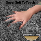 qulint 6x9 Area Rugs for Living Room, Soft Fluffy Grey Rug for Bedroom Shag - Image 2
