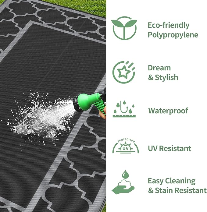 GENIMO 9' x 18' Outdoor Rug Waterproof - Image 8