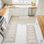 GRANNY SAYS Boho Kitchen Rug Sets of 3, Non Slip Washable Faux Wool Kitchen Mats - Image 7