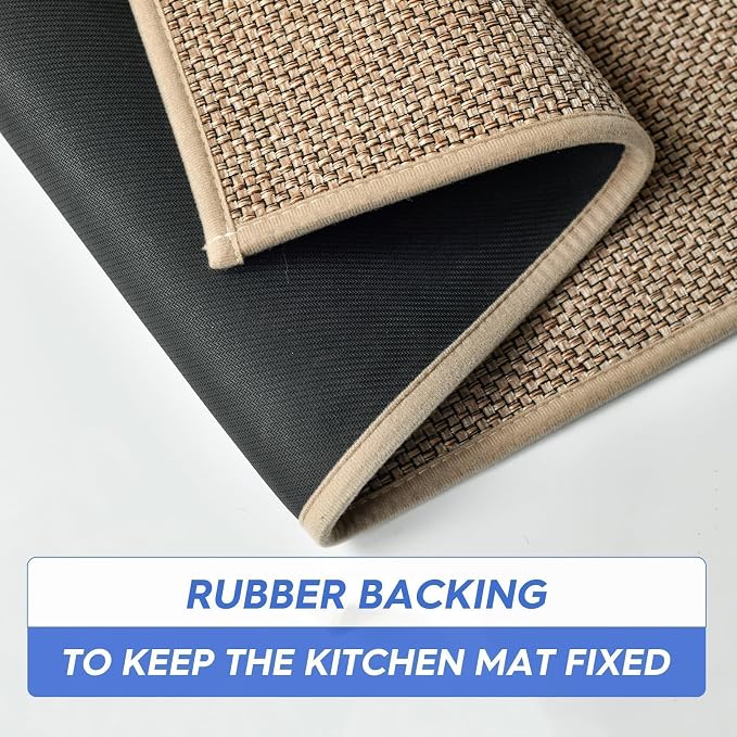 Artoid Mode Washable Non Slip Kitchen Rugs and Mats Set of 2, Rubber Backing - Image 5
