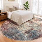 IOHOUZE Abstract Round Area Rug 8 Ft Washable Circle Rugs Large Round Rug Non - Image 8