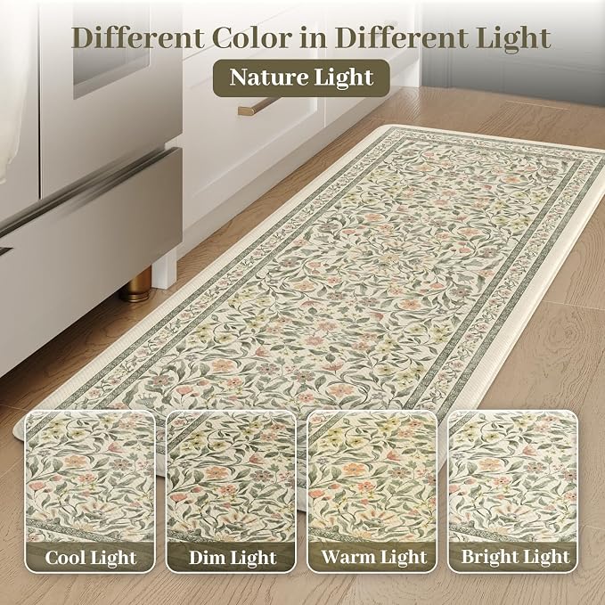 KIMODE Anti Fatigue Mats for Kitchen Floor 20"x47"+20"x32", Boho Farmhouse - Image 7