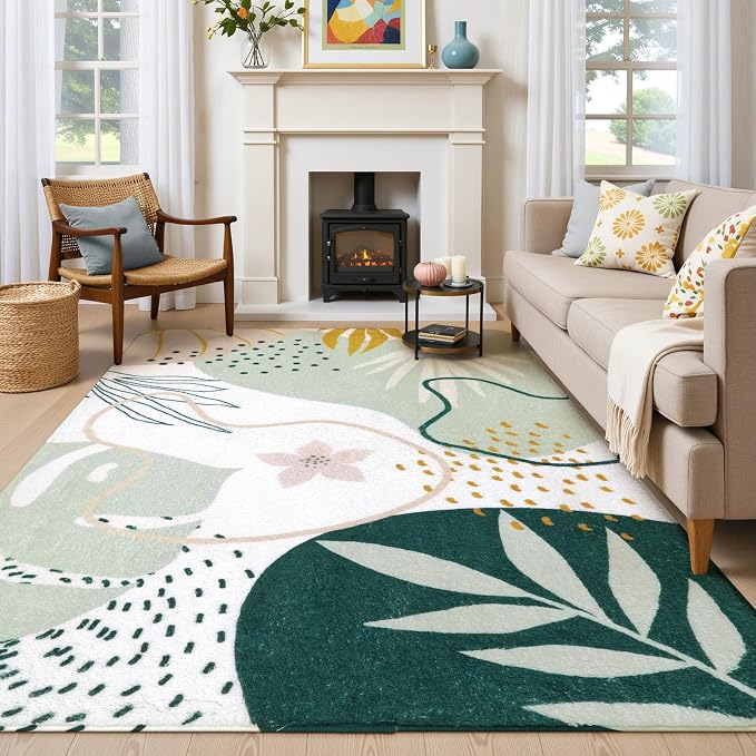 Lahome Green Machine Washable Rugs by Lahome