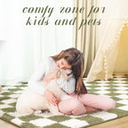 Super Soft Rug for Bedroom, 3x5 Ft Green and White Area Rug Classic Checkered - Image 6