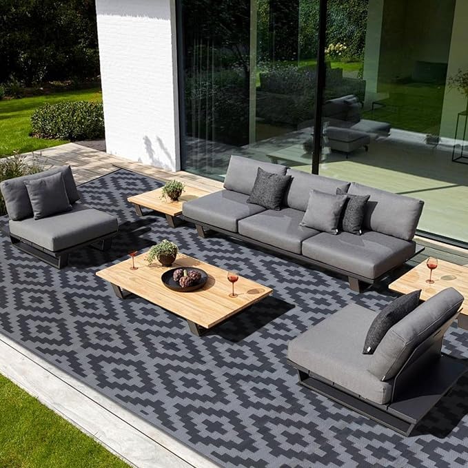 SAND MINE Waterproof Outdoor Rug, Plastic Reversible Rug, Modern Area Rug - Image 6