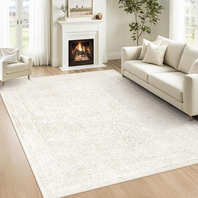 Bedroom Rug Washable Large Area Rugs Foldable Low Pile Print Non Slip Boho by LOSBULAKE