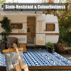 HUGEAR Outdoor Plastic Straw Rug, Waterproof Outdoor Rugs - Image 3