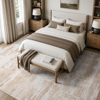 DCX Abstract Area Rug 9x12, Washable Beige Brown Modern Rug - Image 4