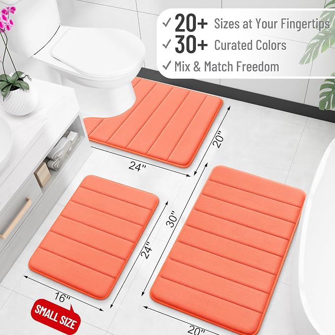OLANLY Memory Foam Bath Mat 59x35, Super Soft Absorbent Bathroom Rugs, Quick Dry - Image 2