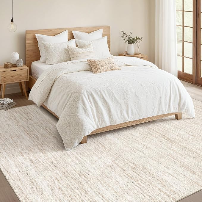 Nakagishi 10x14 Area Rugs Living Room: Washable Large Vintage Rug Neutral - Image 5