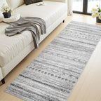 2x6 Runner Rug Machine Washable Non Slip Area Rug Distressed Neutral Moroccan - Image 2