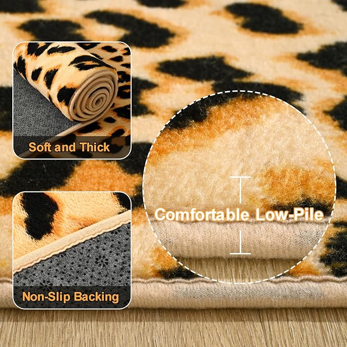 Amearea Soft Leopard Rugs for Bedroom Living Room, 3x5 Modern Cheetah Print - Image 3