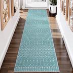 Lahome Moroccan Washable Runner Rug 2x8 Green Non-Slip Rug Runner by Lahome