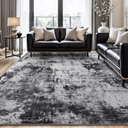 Rugflix 10x12 Area Rugs for Living Room, Big Washable Dark Carpet Non-Slip for by RugflixAreaRugs