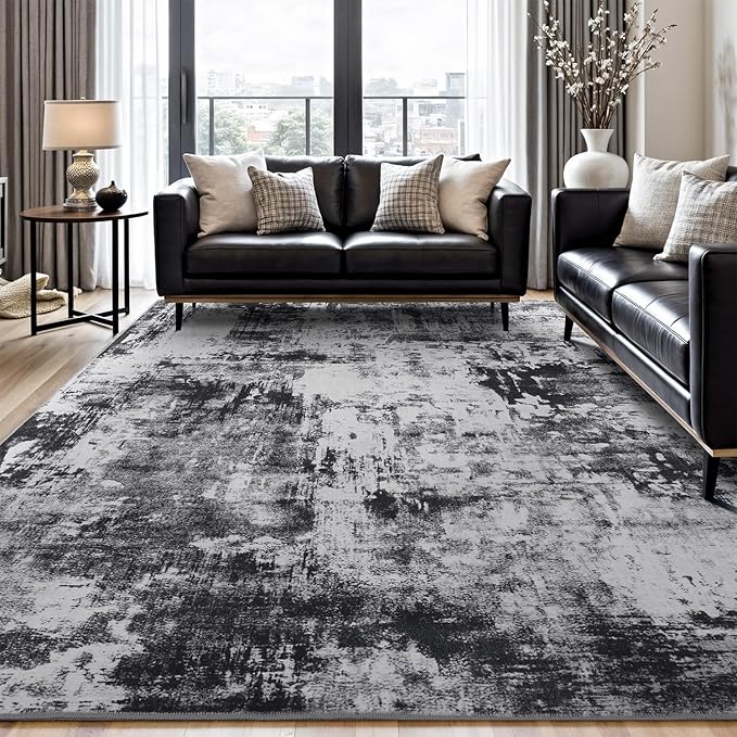 Rugflix 6x9 Area Rugs for Living Room, Washable Large Rug Stain-Resistant Low by RugflixAreaRugs