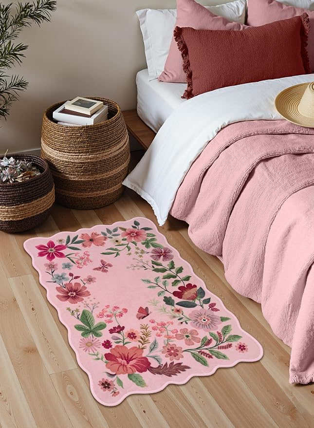 Lahome Floral Washable Entryway Rug, 2X3 Soft Kitchen Rugs Non-Slip, Ultra-Thin - Image 3