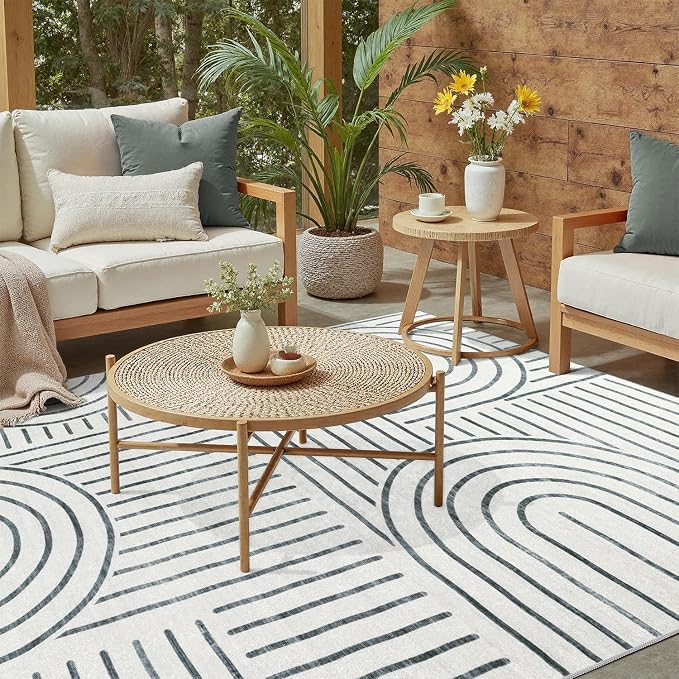 DCX Abstract Machine Washable 6x9 Rug, Soft Low Pile Non Slip Carpet, Kid & Pet - Image 2
