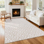 Vaukki 5x7 Area Rug for Living Room, Soft Fluffy Washable Modern Floral Indoor by Vaukki