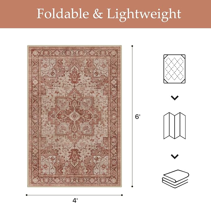 GENIMO Outdoor & Indoor Area Rug 4'x6', Waterproof, Non-Shedding, Easy Cleaning - Image 2