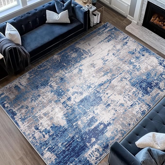 RELEANY Washable Area Rugs 10'x12' Non-Slip Modern Abstract Soft - Image 2