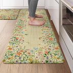 KIMODE Kitchen Mats Cushioned Anti Fatigue, Summer Farmhouse Flower Kitchen by StayinComfortCookwithJoy