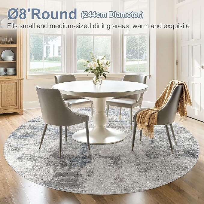 DMOYEST 8ft Round Area Rug for Living Room - Image 2