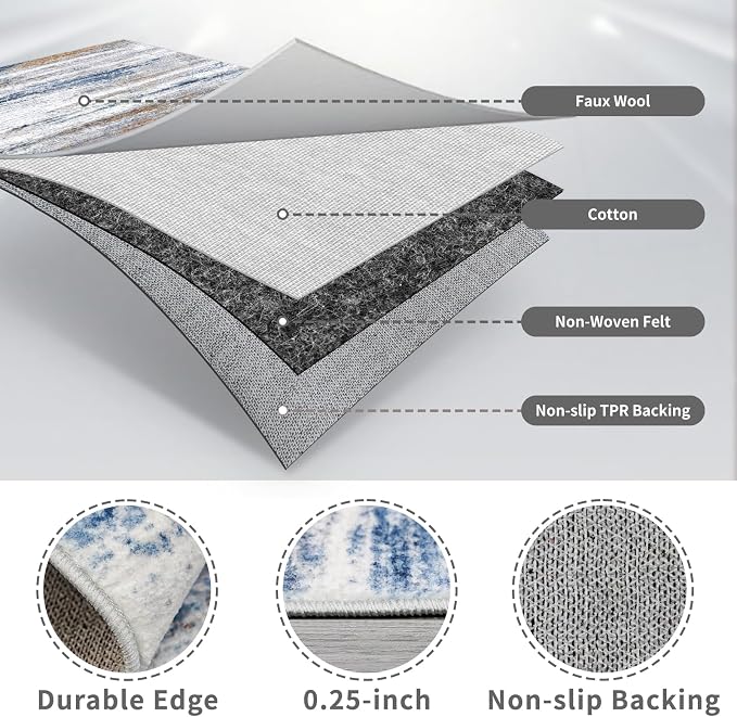 3x6 Washable Runner Rug for Family: Easy-to-Clean Runners for Hallway Entryway - Image 7