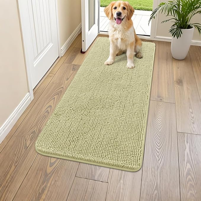 Smiry Dog Door Mat for Muddy Paws 47x24, Absorbent Dirt Trapper, Non-Slip by Smiry