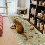 Washable 2x10 Hallway Runner Rug: Non Slip Soft Long Low Pile Animal Cat Print by Puino