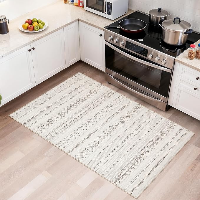 cotiled 3x5 Area Rugs Living Room Rug: Washable Boho Rugs - Image 3