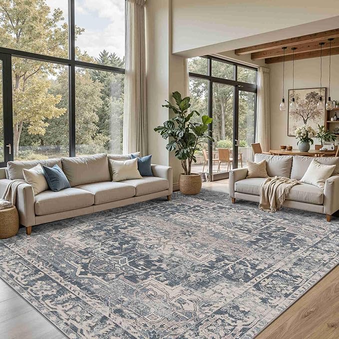 Rugxara 8x10 Area Rugs for Living Room Bedroom, Large Washable Rug, Non Slip & by Rugxara